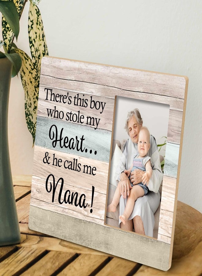 SRADMO Nana Picture Frame, Nana Frame, Pregnancy Announcements, Pregnancy Announcement For Grandparents, Grandma And Me Picture Frame, This Boy Calls Me Nana 10x8 Inch Wooden Tabletop Photo Frame - Image 5